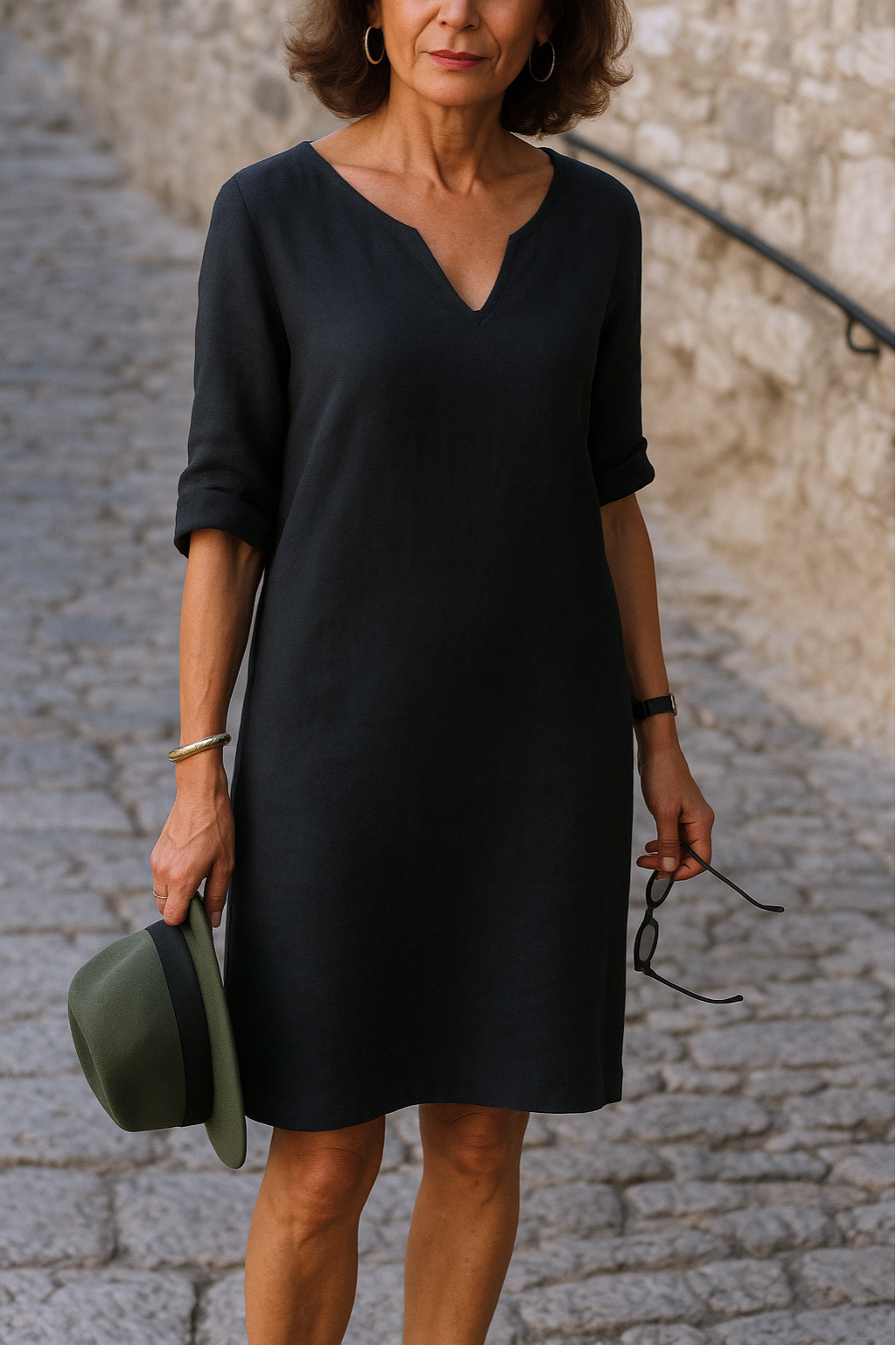 Leona – Elegantes Kleid mit V-Ausschnitt